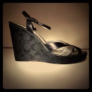 COPY - Coach Black Wedge Sandals